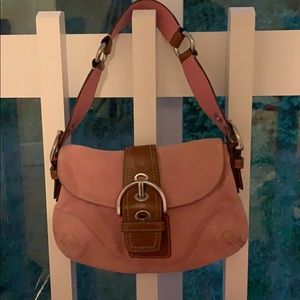Coach pink suede purse